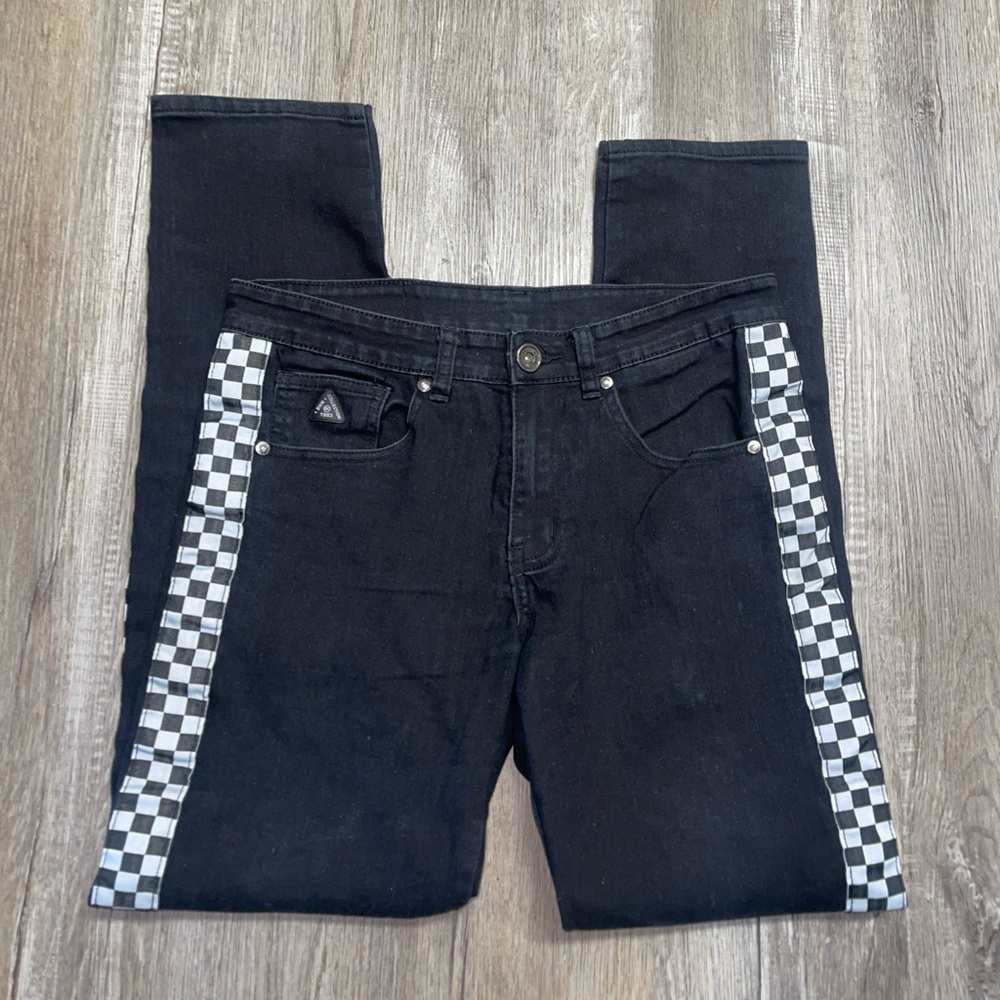 DNM Collection Men's Checkerboard Black/White Denim Jean Size 30